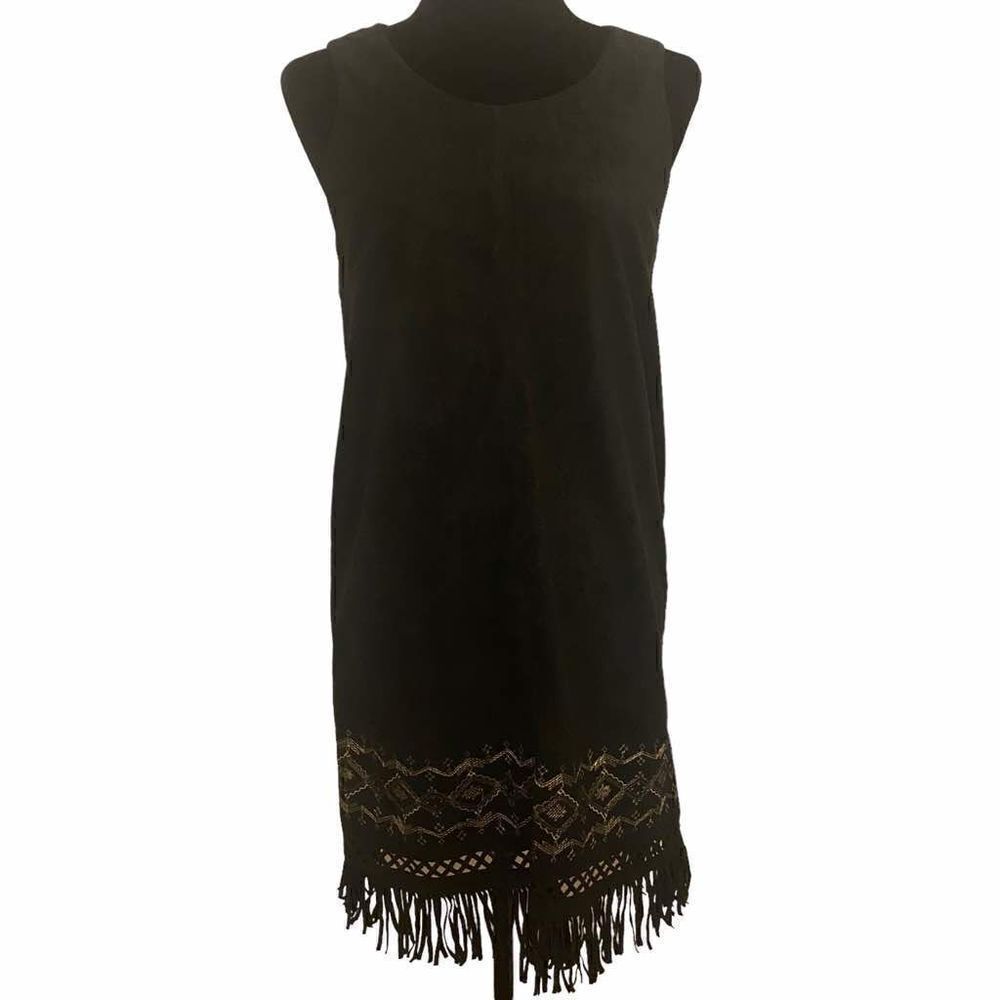 Addie Sleeveless Dress with Fringe Hemline‎